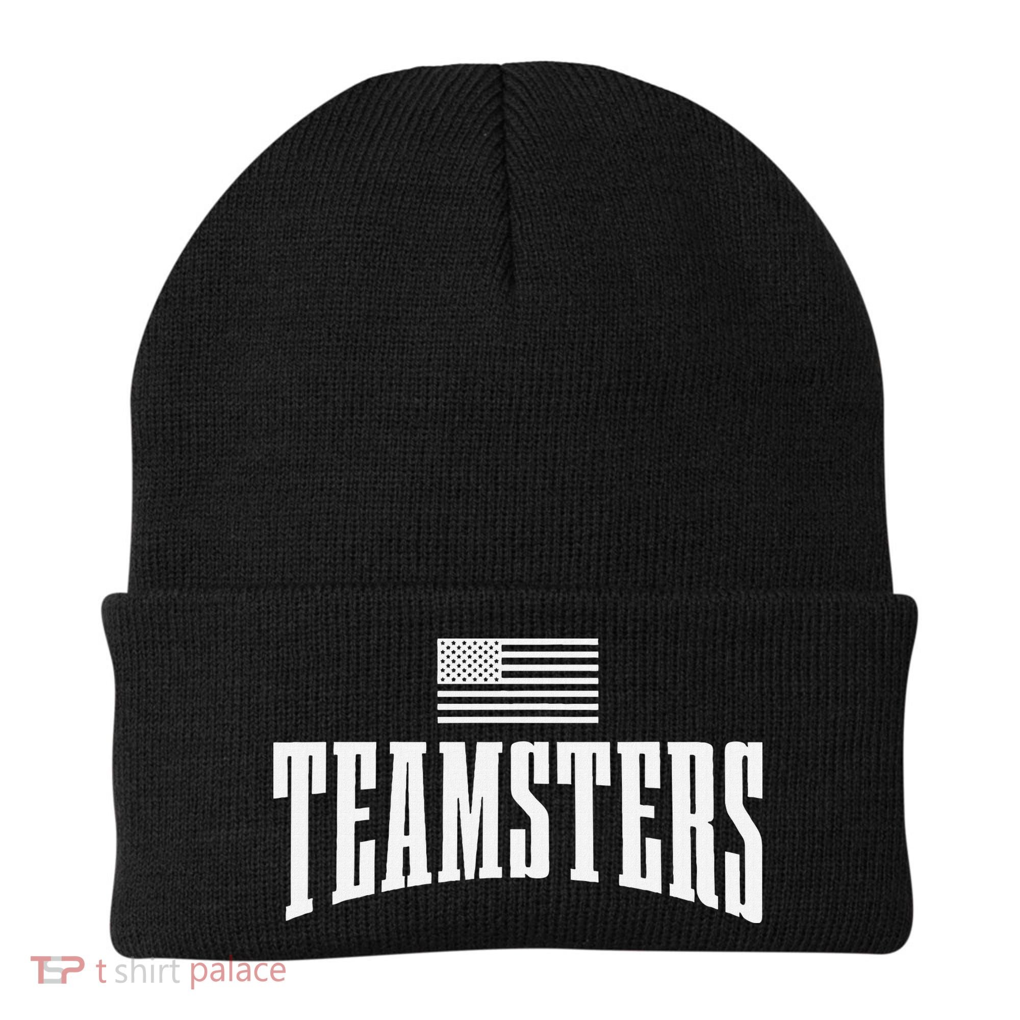 Teamsters Solidarity Union Worker Labor Protest Usa Flag Beanie