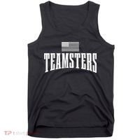 Teamsters Solidarity Union Worker Labor Protest Usa Flag Tank Top thumb 0