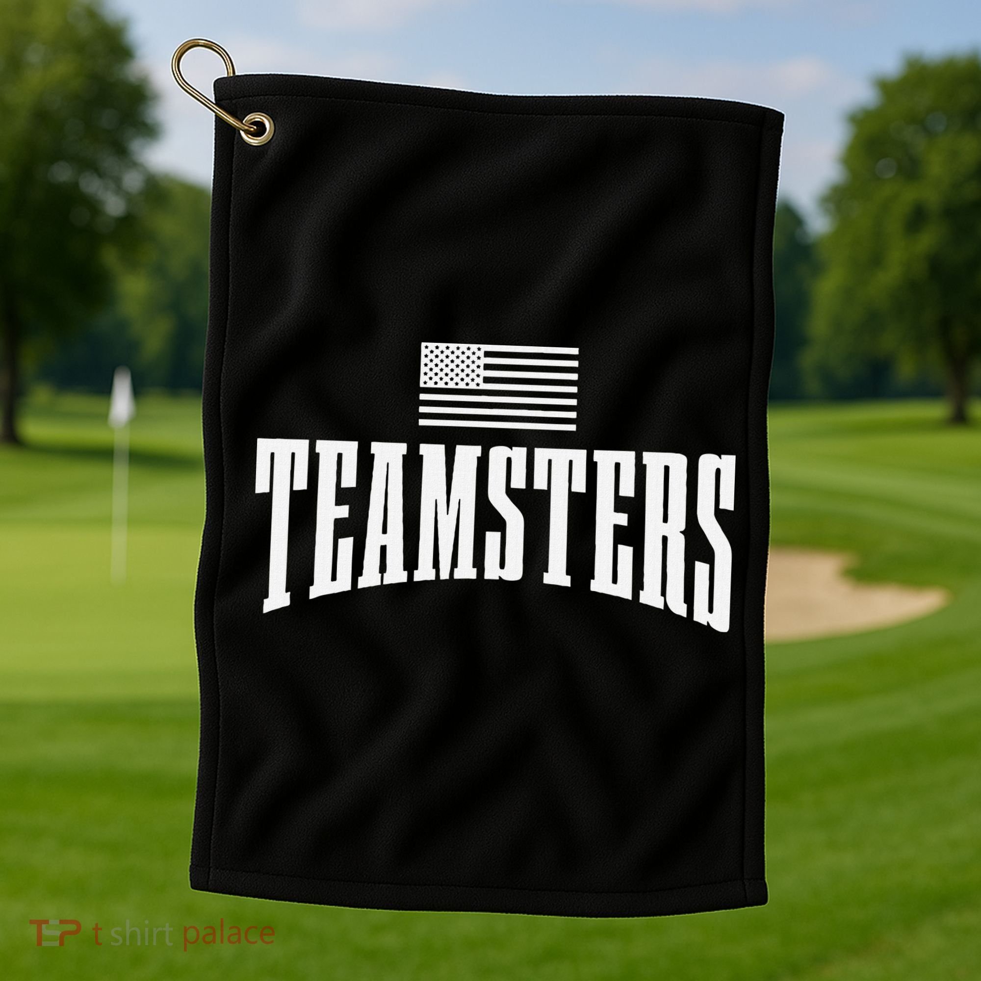 Teamsters Solidarity Union Worker Labor Protest Usa Flag Golf Towel