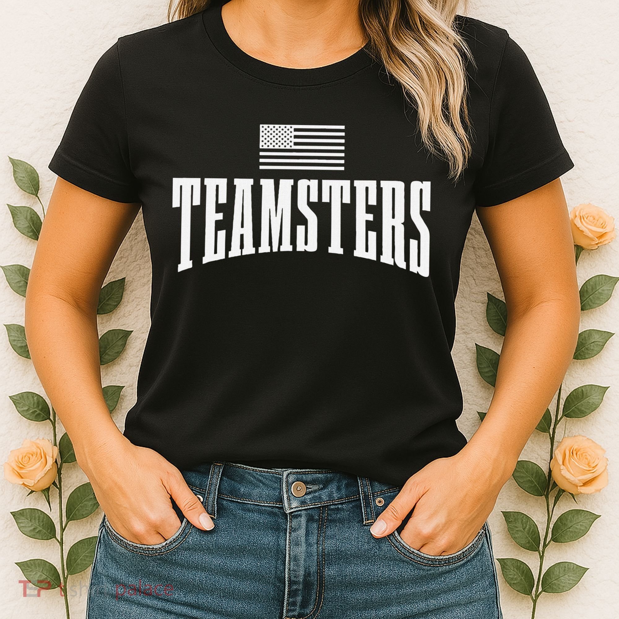 Teamsters Solidarity Union Worker Labor Protest Usa Flag Women's T-Shirt