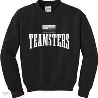 Teamsters Solidarity Union Worker Labor Protest Usa Flag Kids Sweatshirt thumb 0