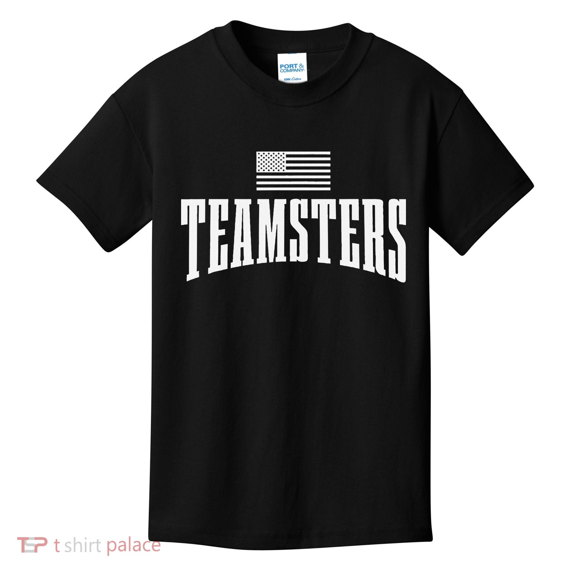 Teamsters Solidarity Union Worker Labor Protest Usa Flag Kids T-Shirt
