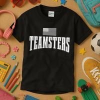 Teamsters Solidarity Union Worker Labor Protest Usa Flag Kids T-Shirt thumb 3