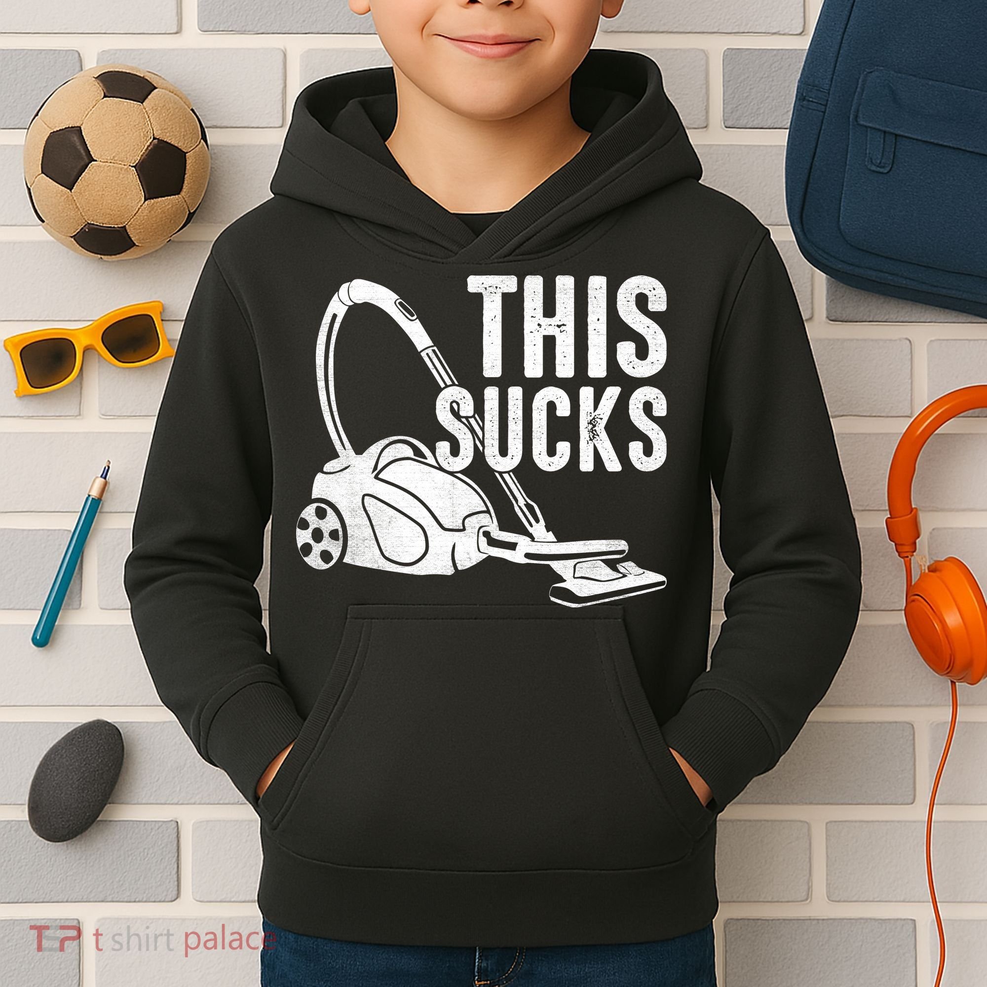 This Sucks Vacuum Funny Vacuuming Meme Kids Hoodie