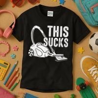 This Sucks Vacuum Funny Vacuuming Meme Kids T-Shirt thumb 3