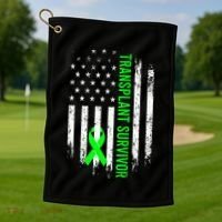 Transplant Survivor Warrior Liver Kidney Organ Recipient Golf Towel thumb 1