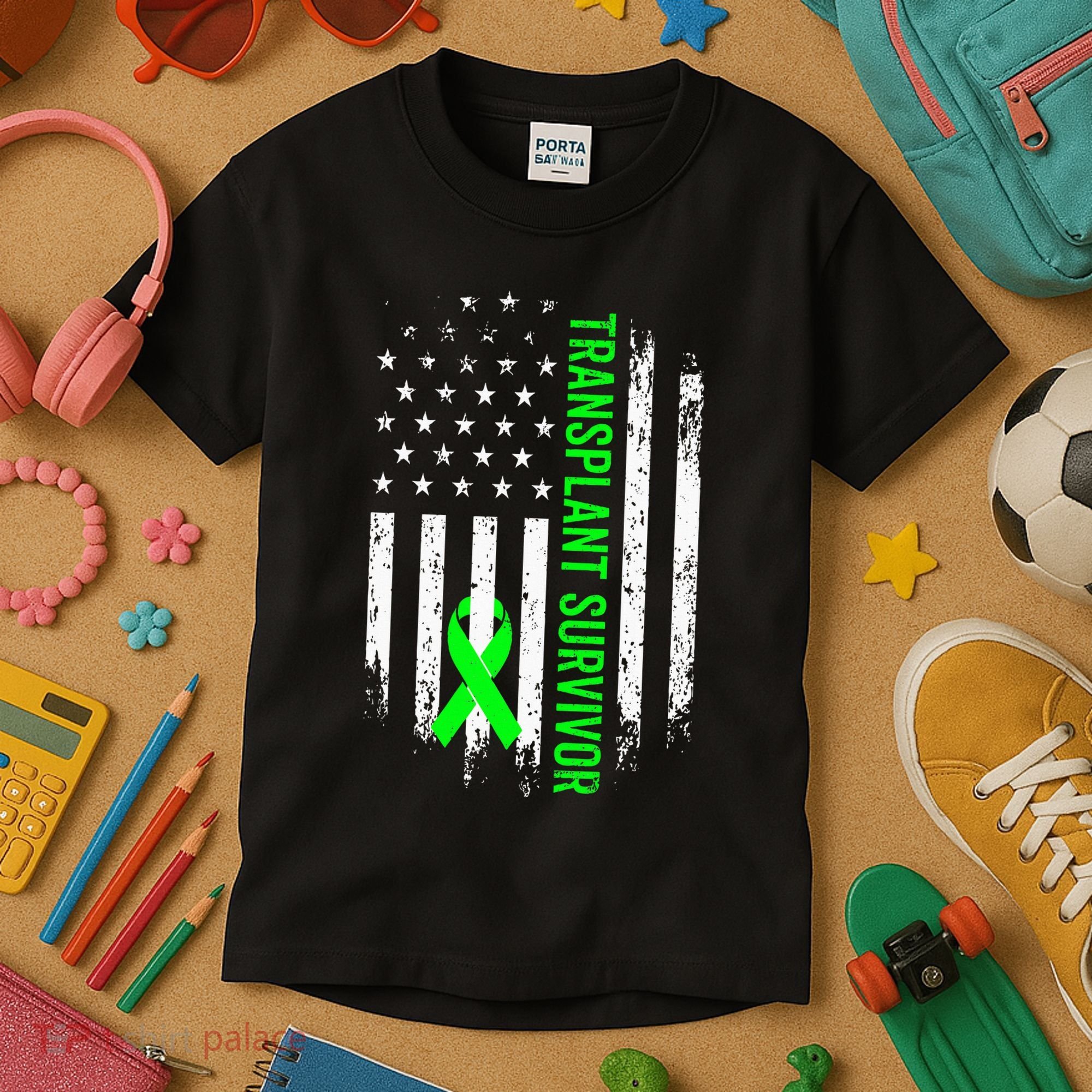Transplant Survivor Warrior Liver Kidney Organ Recipient Kids T-Shirt
