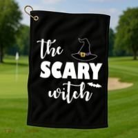 The Scary Witch Golf Towel thumb 1