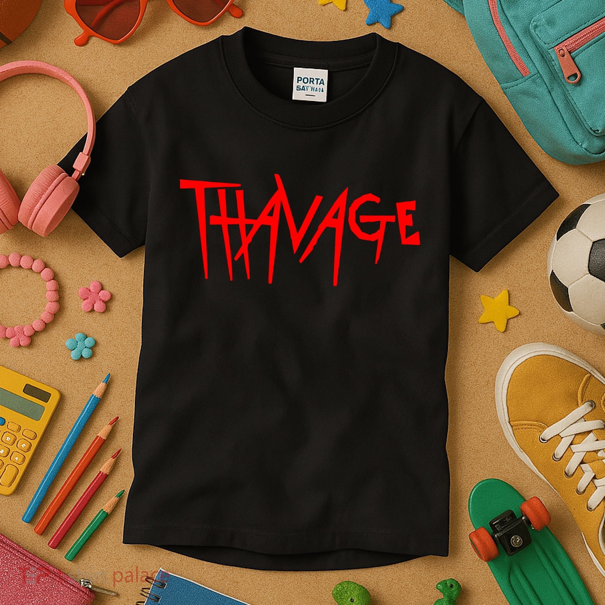 Thavage Savage Workout Gym Bodybuilding Kids T-Shirt