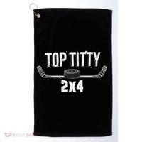 Top Titty 2x4 Funny Hockey Joke Golf Towel thumb 0
