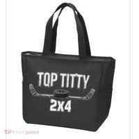 Top Titty 2x4 Funny Hockey Joke Tote Bag thumb 3