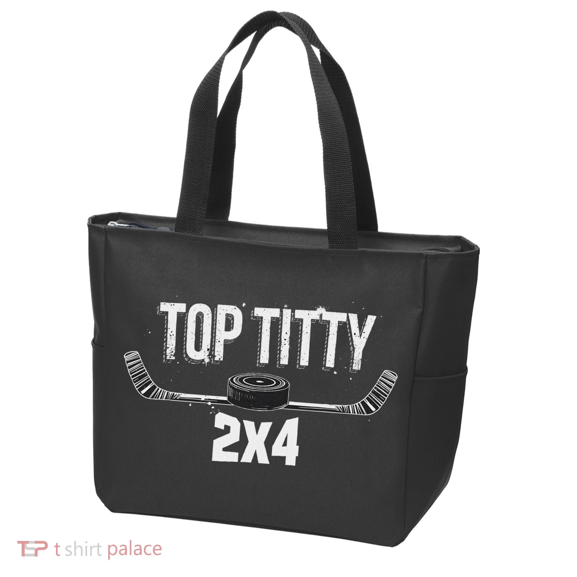 Top Titty 2x4 Funny Hockey Joke Tote Bag