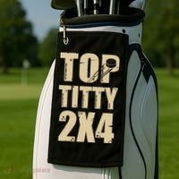 Top Titty 2x4 Funny Hockey Fan Golf Towel thumb 2
