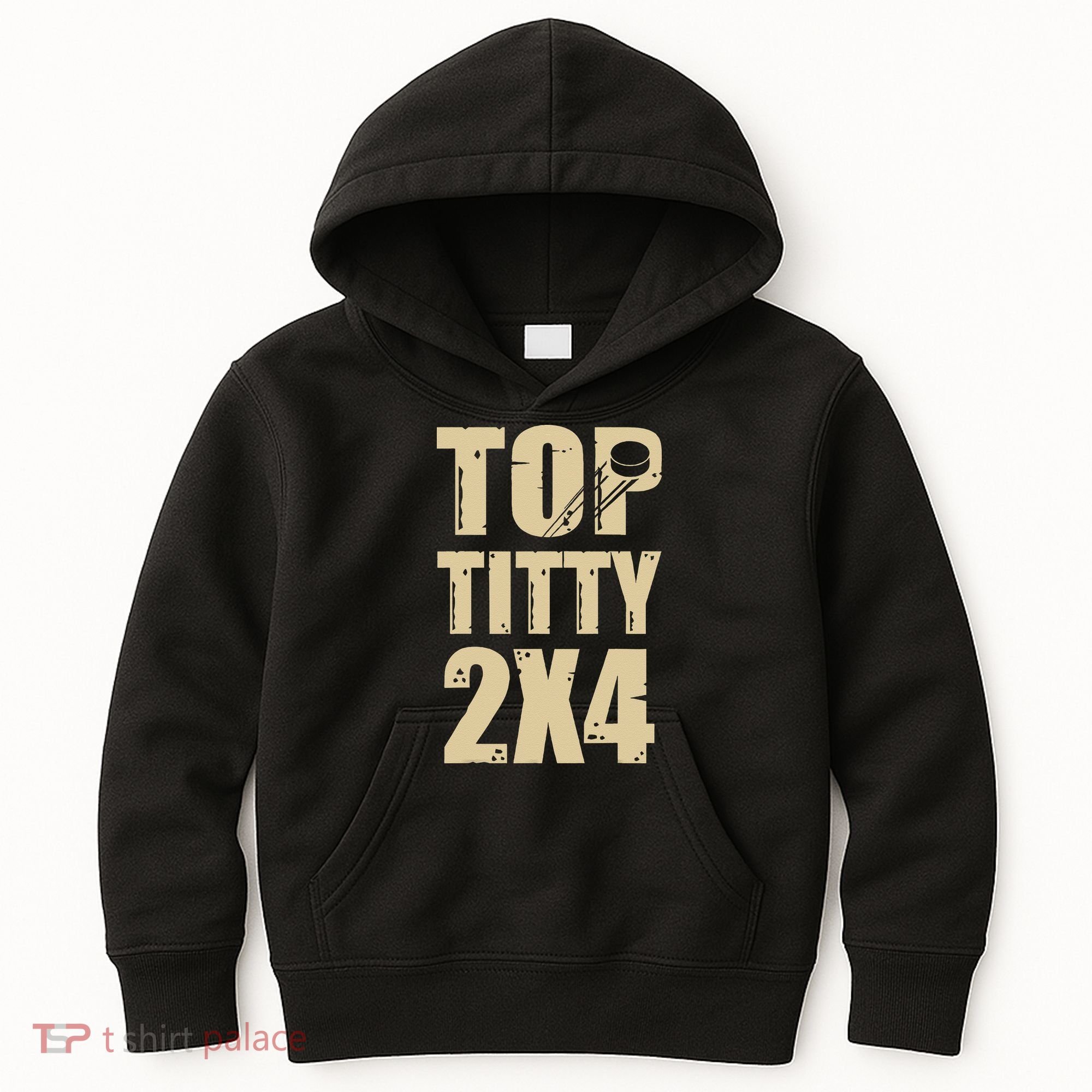 Top Titty 2x4 Funny Hockey Fan Kids Hoodie