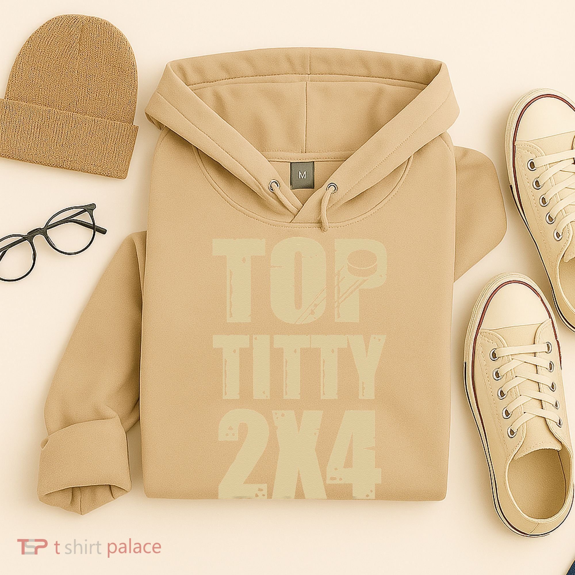 Top Titty 2x4 Funny Hockey Fan Hoodie