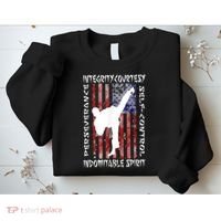 Taekwondo TKD 5 Tenets Taekwondo Martial Arts Kick White Sweatshirt thumb 2