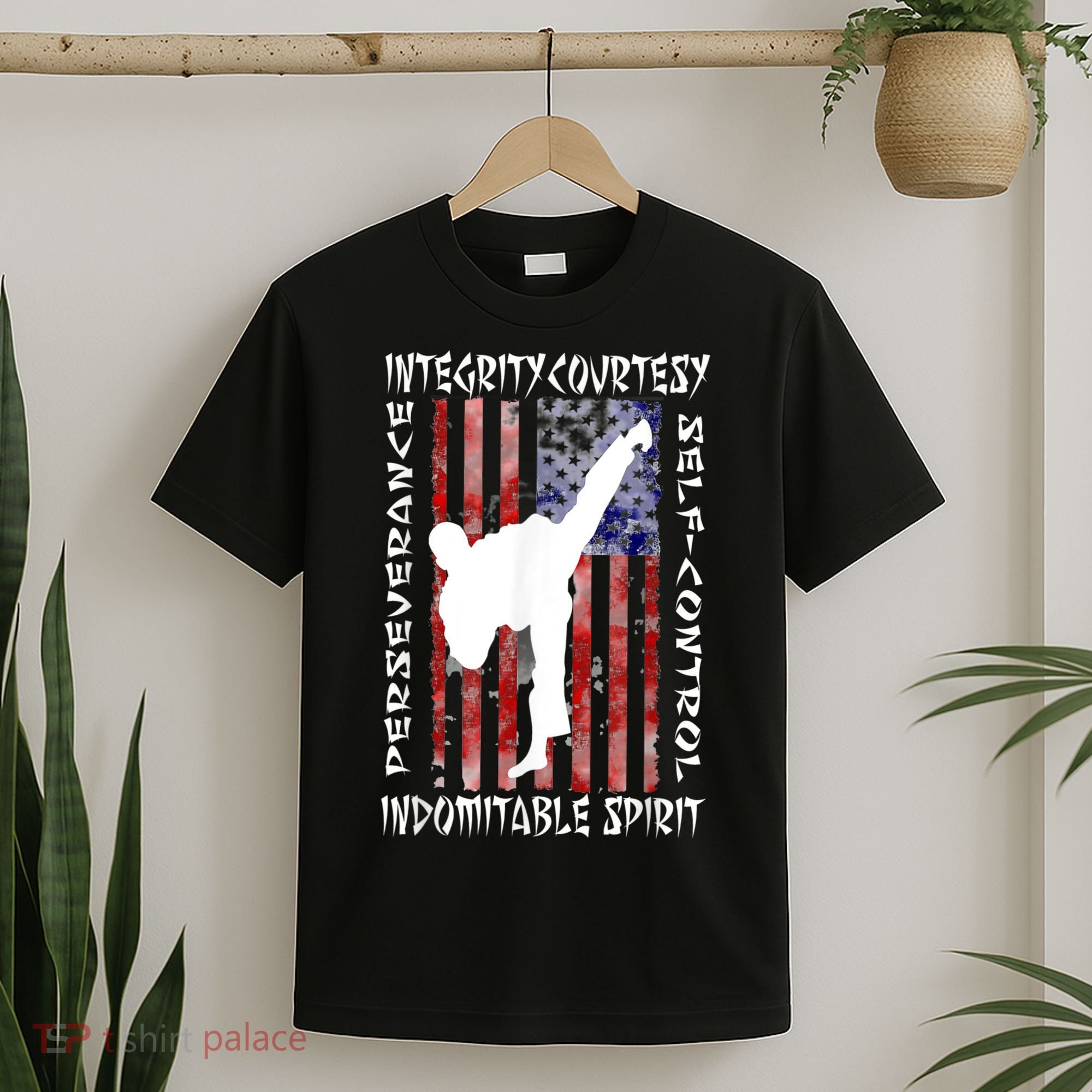 Taekwondo TKD 5 Tenets Taekwondo Martial Arts Kick White T-Shirt