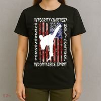 Taekwondo TKD 5 Tenets Taekwondo Martial Arts Kick White T-Shirt thumb 4