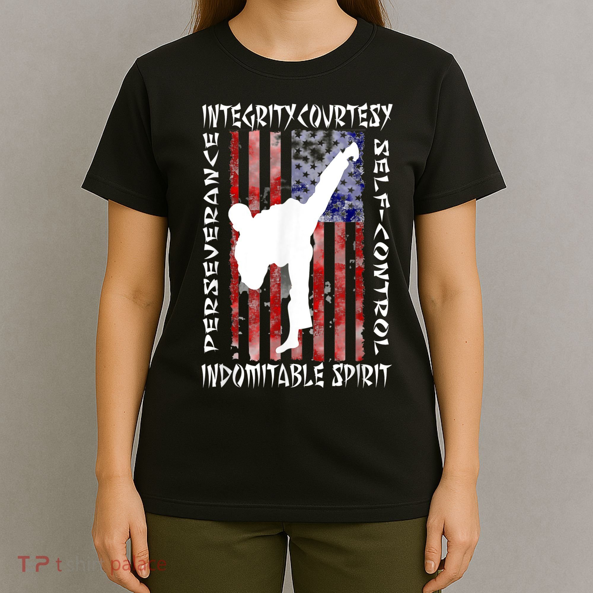 Taekwondo TKD 5 Tenets Taekwondo Martial Arts Kick White T-Shirt