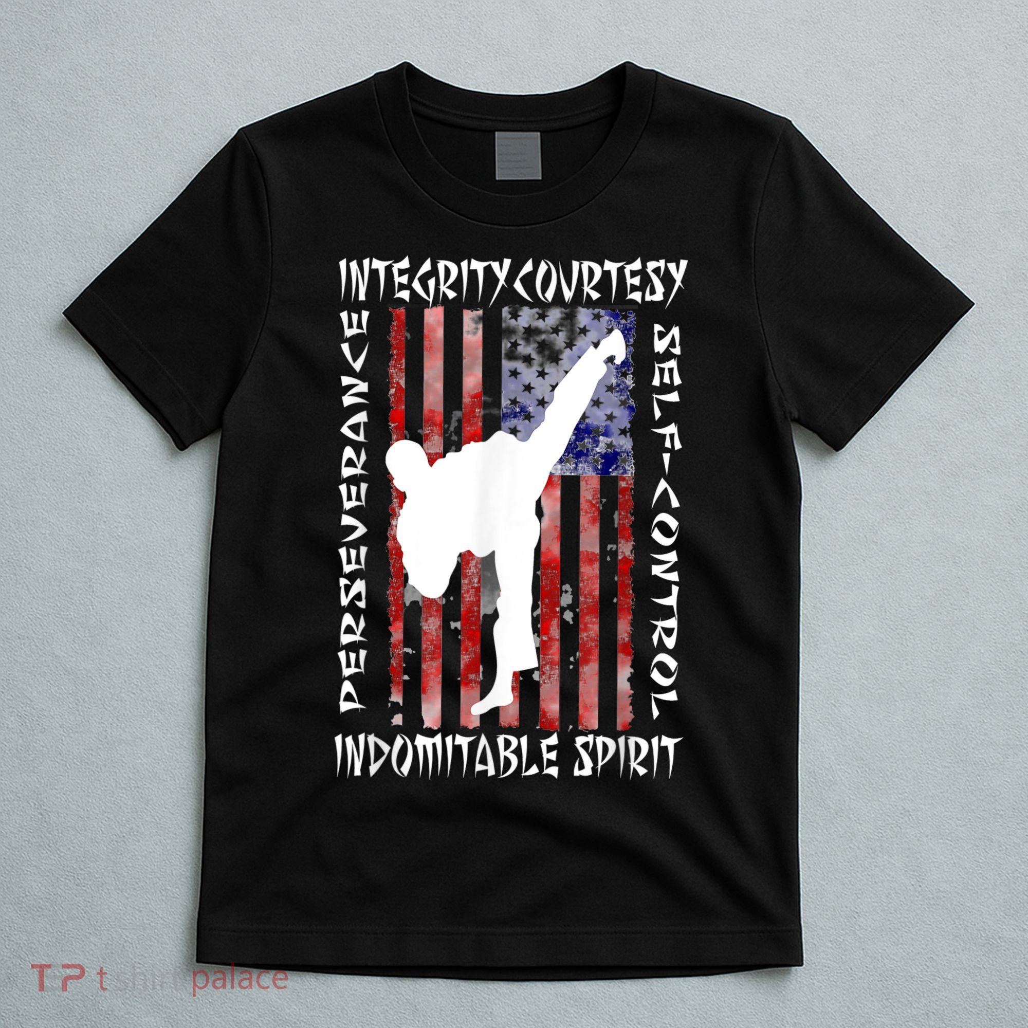 Taekwondo TKD 5 Tenets Taekwondo Martial Arts Kick White T-Shirt