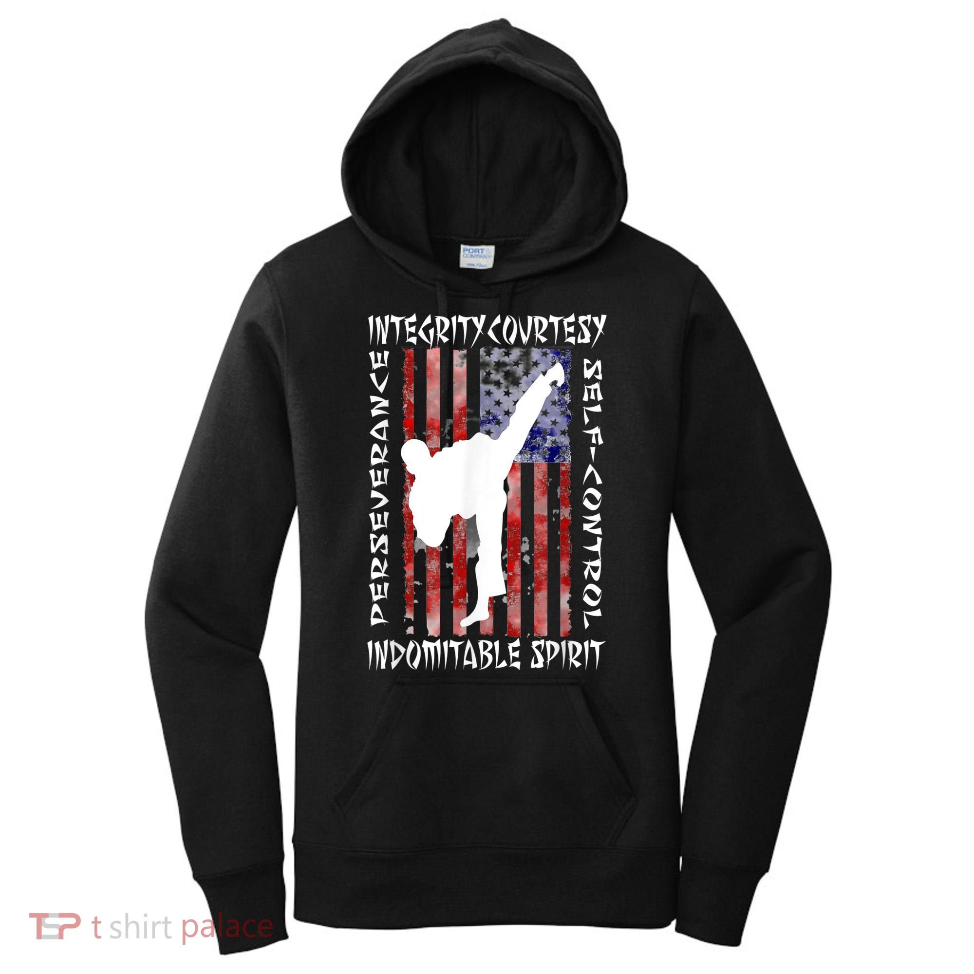 Taekwondo TKD 5 Tenets Taekwondo Martial Arts Kick White Women's Hoodie
