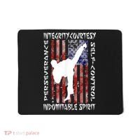 Taekwondo TKD 5 Tenets Taekwondo Martial Arts Kick White Mousepad thumb 0
