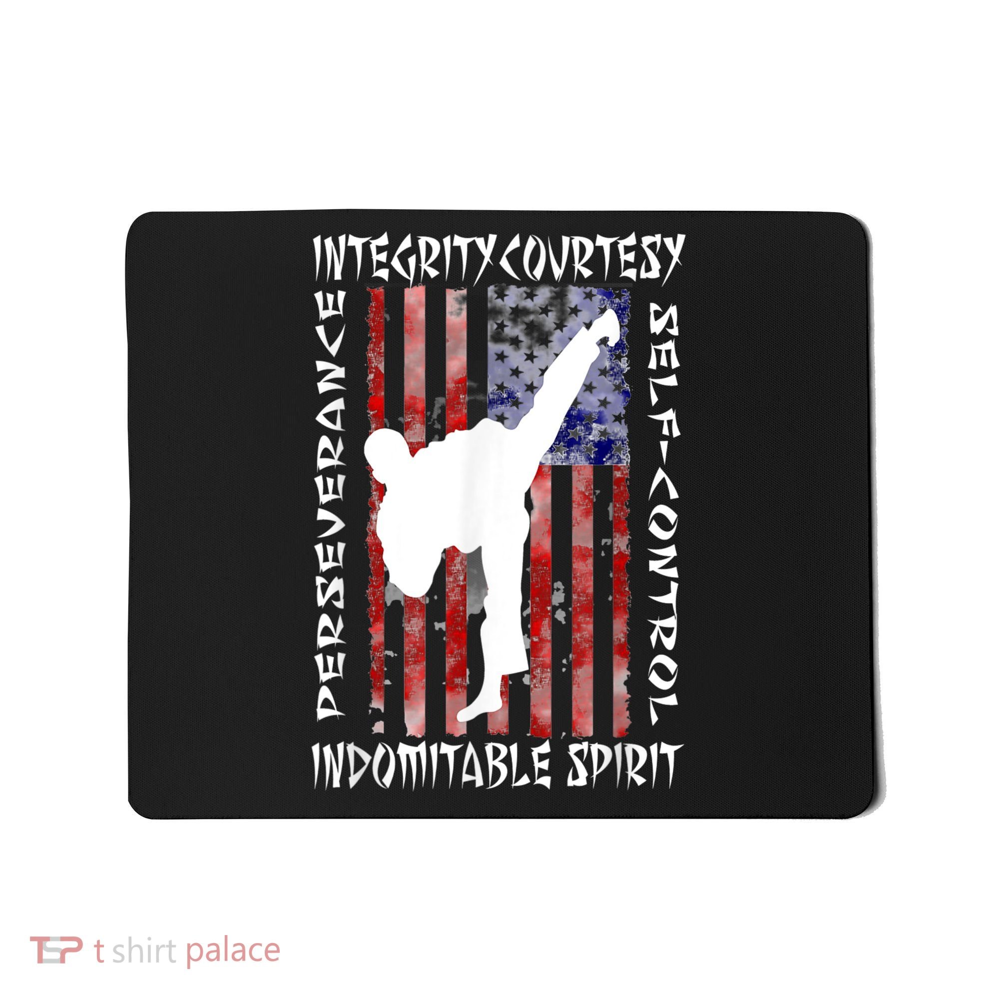 Taekwondo TKD 5 Tenets Taekwondo Martial Arts Kick White Mousepad