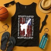 Taekwondo TKD 5 Tenets Taekwondo Martial Arts Kick White Tank Top thumb 4