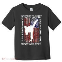 Taekwondo TKD 5 Tenets Taekwondo Martial Arts Kick White Toddler T-Shirt thumb 0