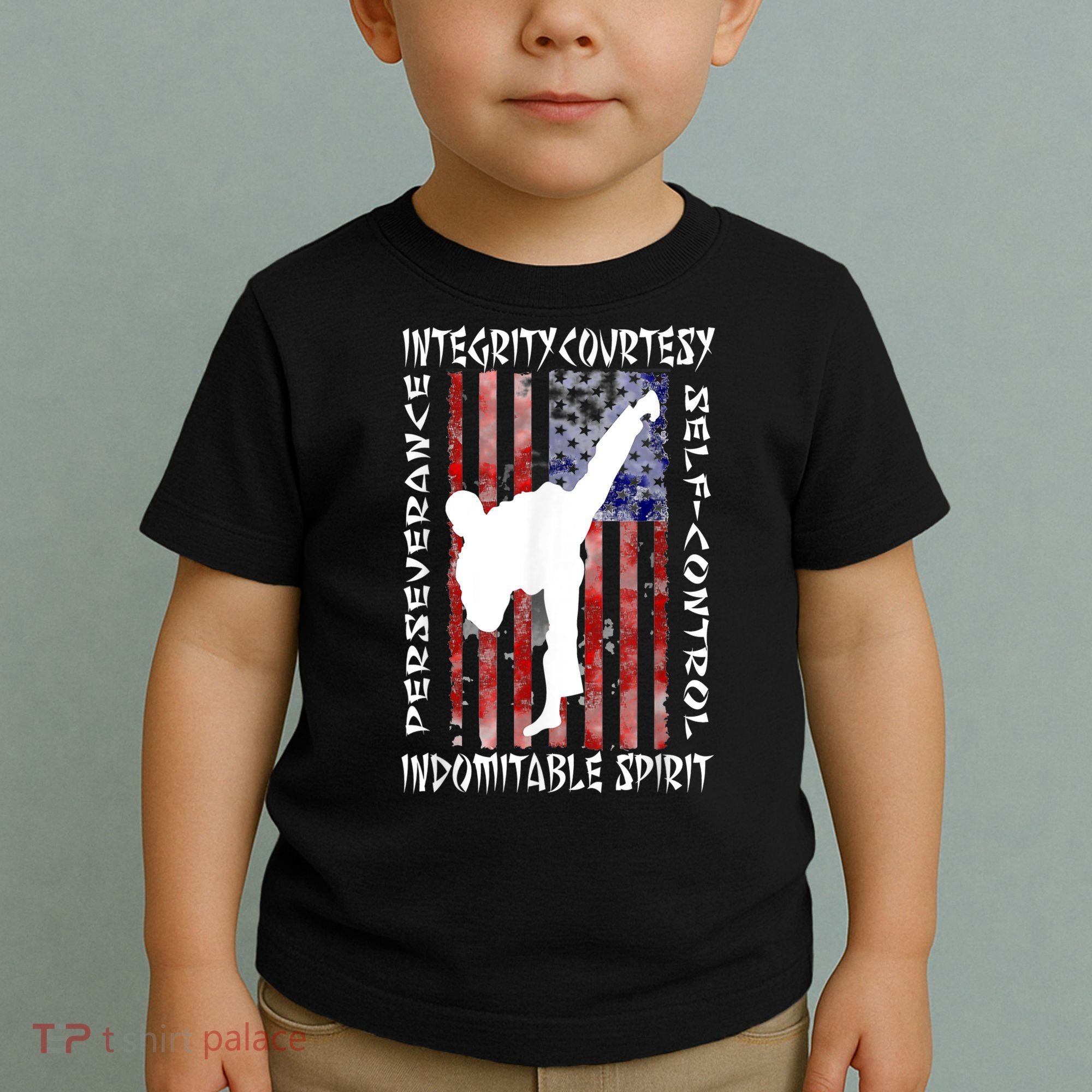 Taekwondo TKD 5 Tenets Taekwondo Martial Arts Kick White Toddler T-Shirt