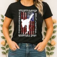 Taekwondo TKD 5 Tenets Taekwondo Martial Arts Kick White Women's T-Shirt thumb 2