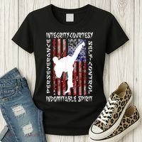 Taekwondo TKD 5 Tenets Taekwondo Martial Arts Kick White Women's T-Shirt thumb 3