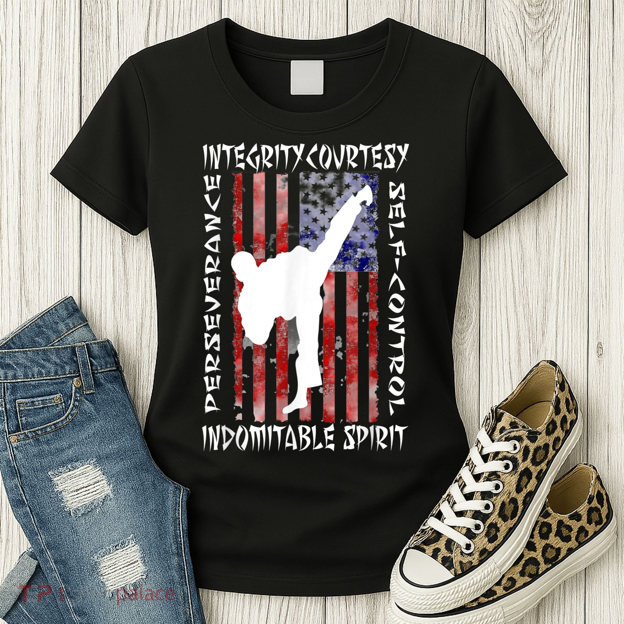 Taekwondo TKD 5 Tenets Taekwondo Martial Arts Kick White Women's T-Shirt