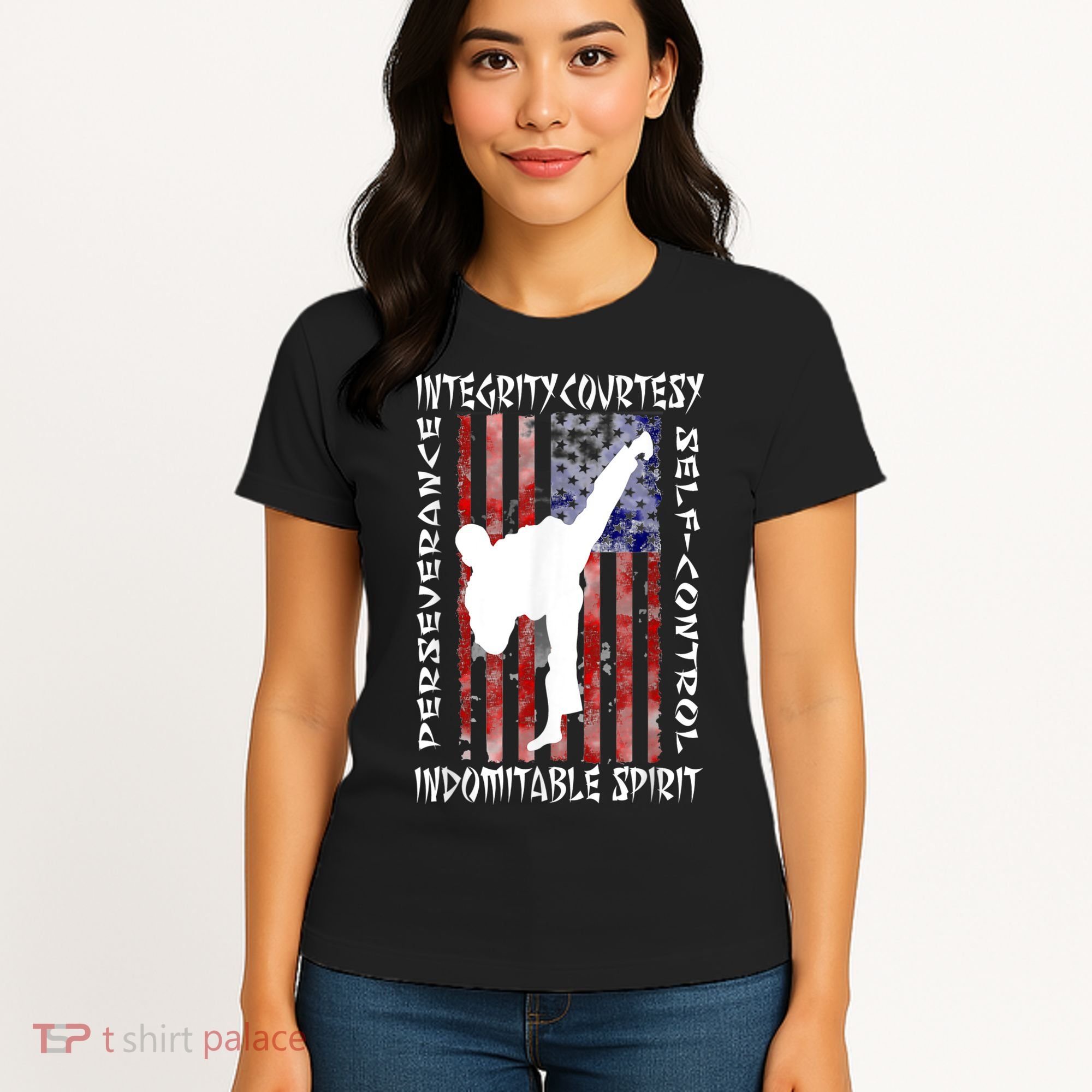 Taekwondo TKD 5 Tenets Taekwondo Martial Arts Kick White Women's T-Shirt