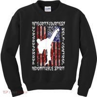 Taekwondo TKD 5 Tenets Taekwondo Martial Arts Kick White Kids Sweatshirt thumb 0