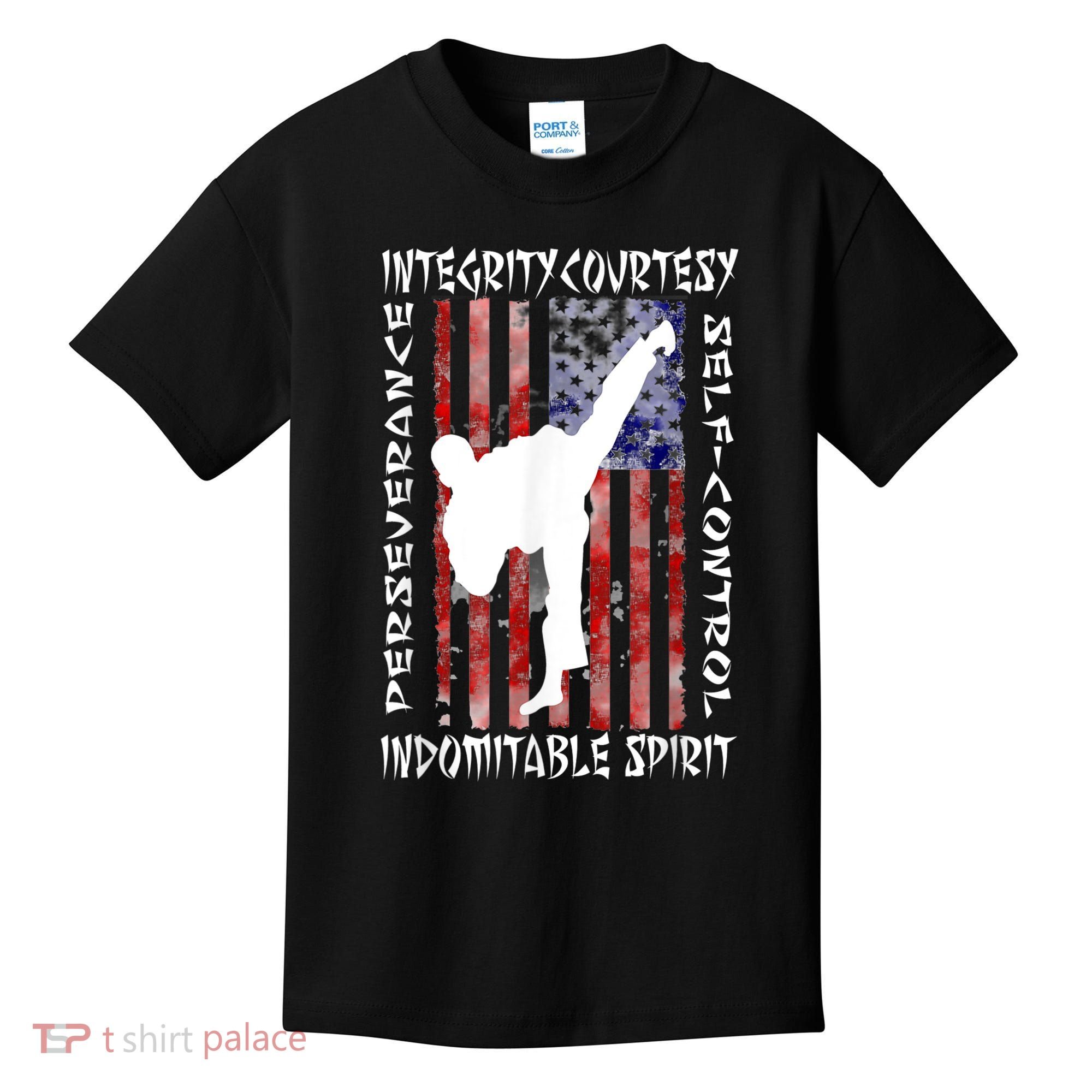 Taekwondo TKD 5 Tenets Taekwondo Martial Arts Kick White Kids T-Shirt
