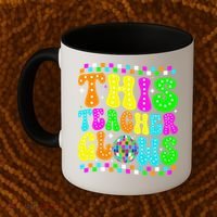 This Teacher 80s 90s Teacherss Day Glows Last Day Of School Coffee Mug thumb 2