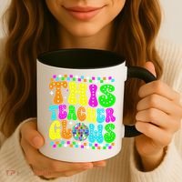 This Teacher 80s 90s Teacherss Day Glows Last Day Of School Coffee Mug thumb 3