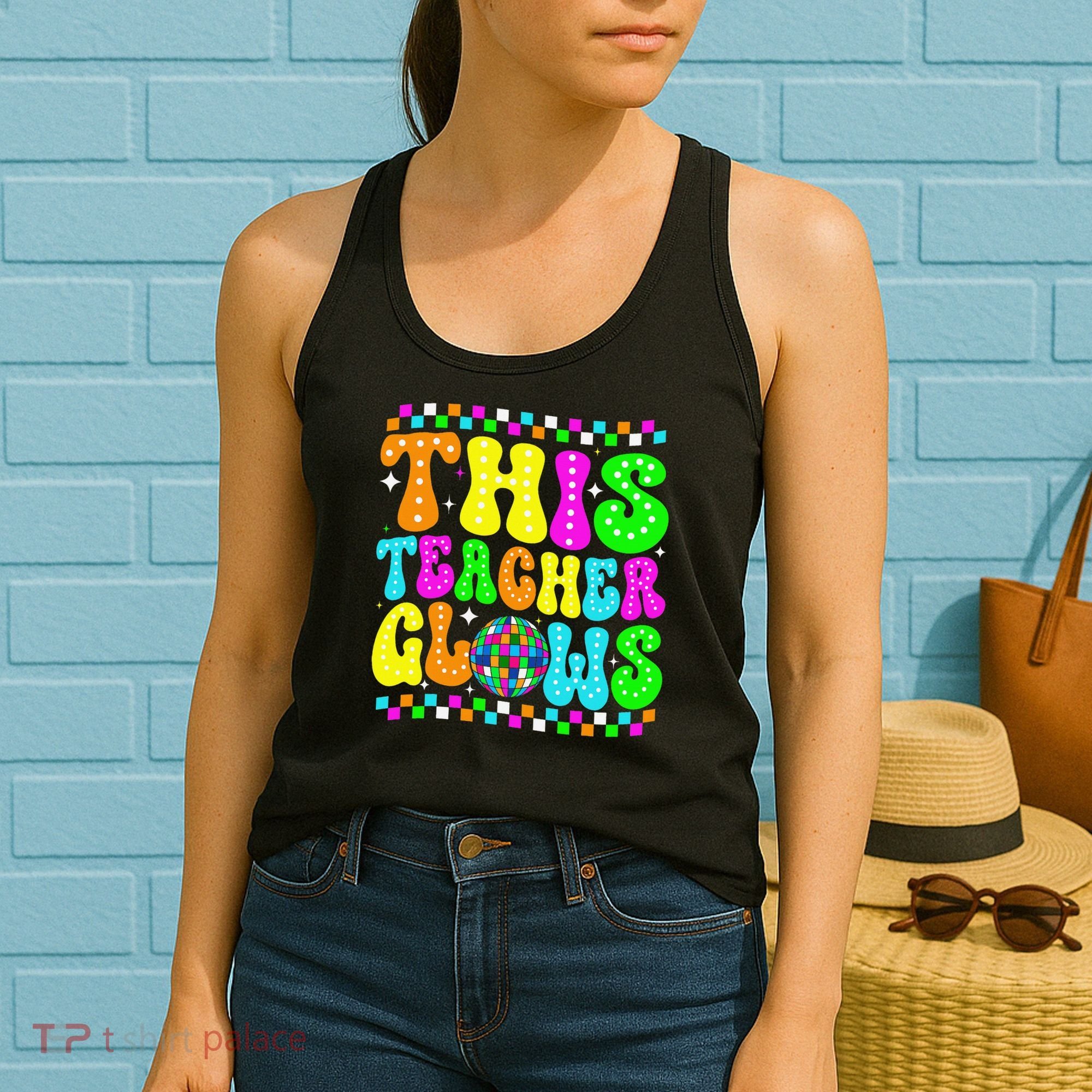 This Teacher 80s 90s Teacherss Day Glows Last Day Of School Women's Tank Top