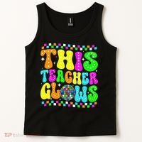 This Teacher 80s 90s Teacherss Day Glows Last Day Of School Tank Top thumb 2