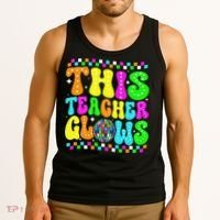 This Teacher 80s 90s Teacherss Day Glows Last Day Of School Tank Top thumb 3