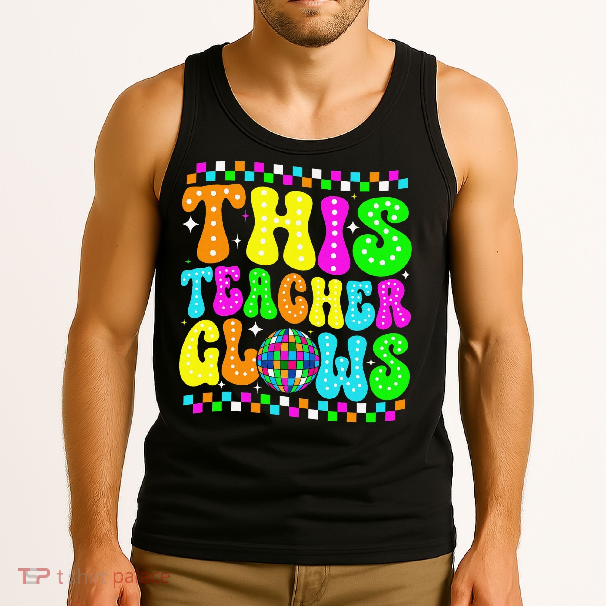 This Teacher 80s 90s Teacherss Day Glows Last Day Of School Tank Top