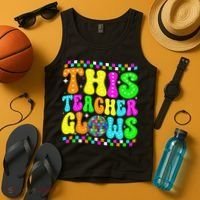 This Teacher 80s 90s Teacherss Day Glows Last Day Of School Tank Top thumb 4