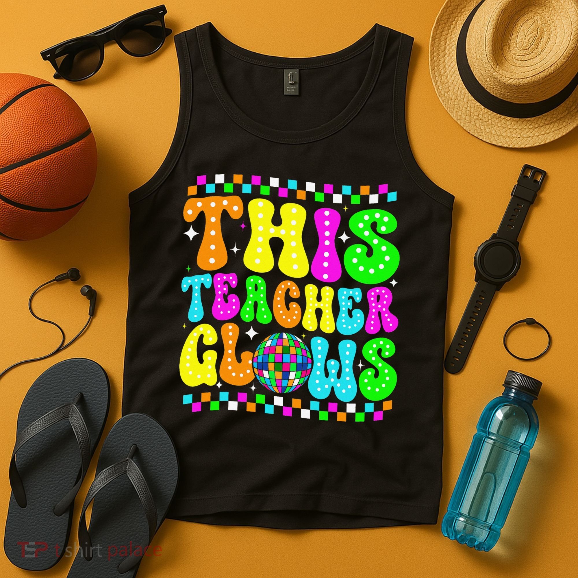 This Teacher 80s 90s Teacherss Day Glows Last Day Of School Tank Top