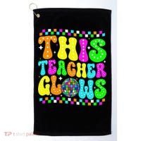 This Teacher 80s 90s Teacherss Day Glows Last Day Of School Golf Towel thumb 0