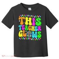 This Teacher 80s 90s Teacherss Day Glows Last Day Of School Toddler T-Shirt thumb 0