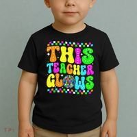 This Teacher 80s 90s Teacherss Day Glows Last Day Of School Toddler T-Shirt thumb 2