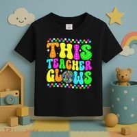 This Teacher 80s 90s Teacherss Day Glows Last Day Of School Toddler T-Shirt thumb 3