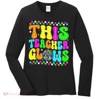 This Teacher 80s 90s Teacherss Day Glows Last Day Of School Women's Long Sleeve Shirt thumb 0