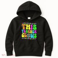 This Teacher 80s 90s Teacherss Day Glows Last Day Of School Kids Hoodie thumb 0